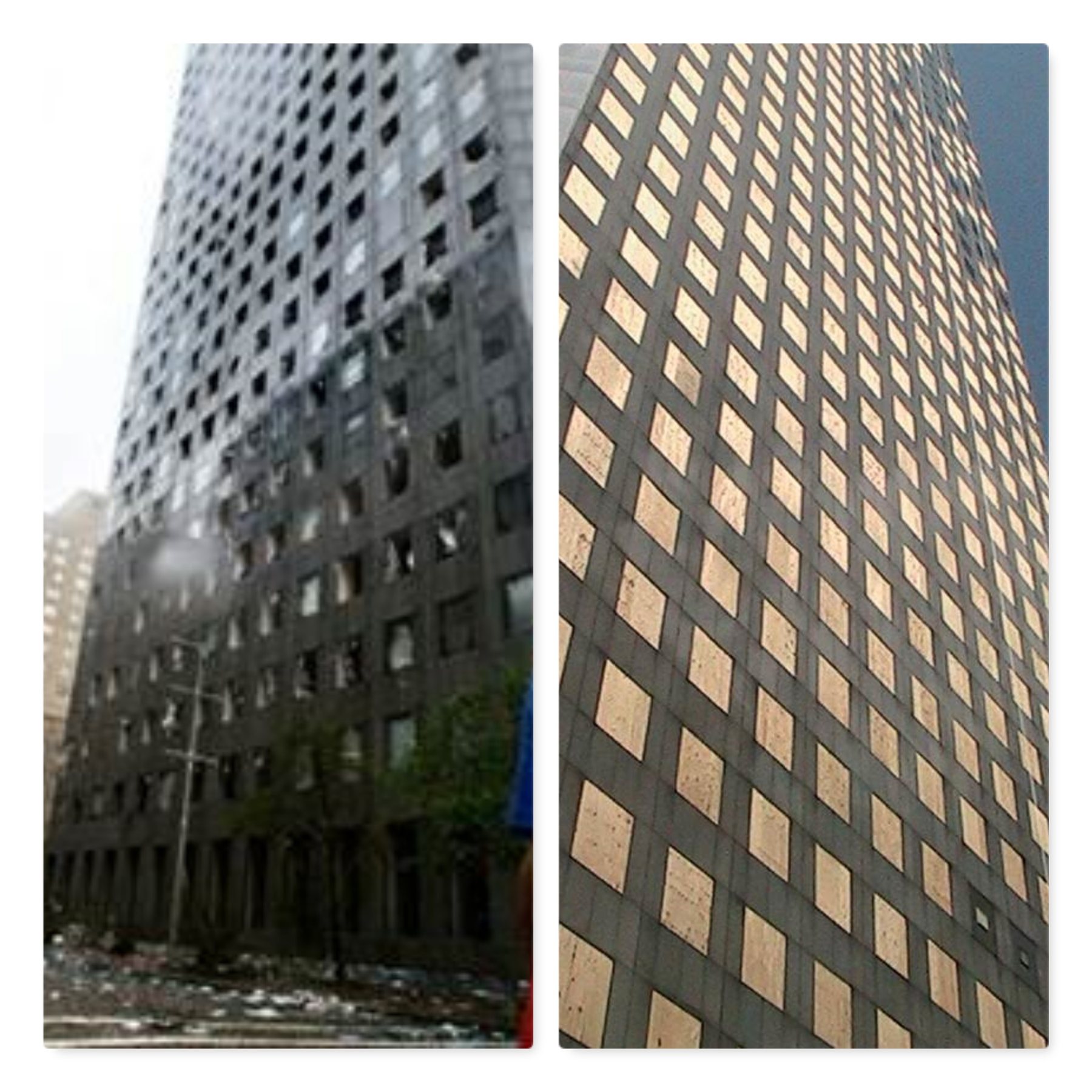 Chase Tower damage after Hurricane Ike